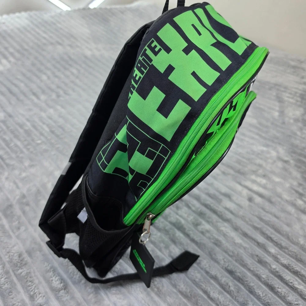 Minecraft Adventure Mode Creeper TNT Backpack Green Black Kids School Bag